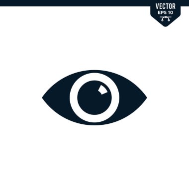 Kabartma biçiminde göz simgesi koleksiyonu, katı renk vektörü