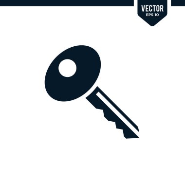 Kabartma biçiminde anahtar simgesi koleksiyonu, katı renk vektörü