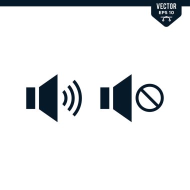 Hoparlör simge koleksiyonunu kabartma biçimi, katı renk vektörü ile tercih eder