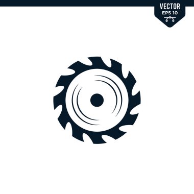 Saw Blade simge koleksiyonu kabartma biçimi, katı renk vektörü