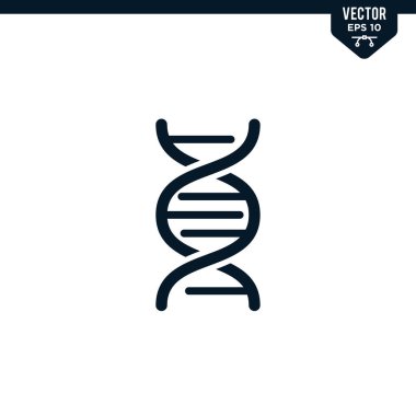 Kabartma biçiminde DNA simgesi koleksiyonu, katı renk vektörü