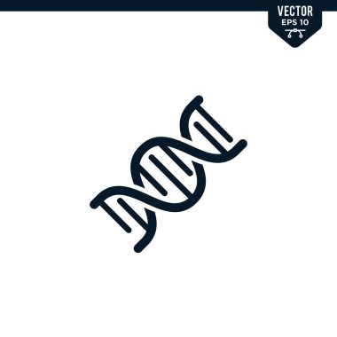 Kabartma biçiminde DNA simgesi koleksiyonu, katı renk vektörü