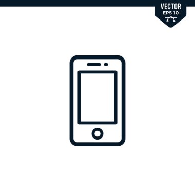 Çizilmiş ya da satır sanatı biçiminde akıllı telefon simgesi koleksiyonu, düzenlenebilir vuruş vektörü