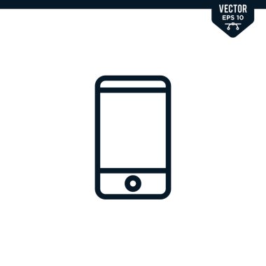 Çizilmiş ya da satır sanatı biçiminde akıllı telefon simgesi koleksiyonu, düzenlenebilir vuruş vektörü