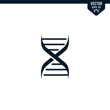 Kabartma biçiminde DNA simgesi koleksiyonu, katı renk vektörü