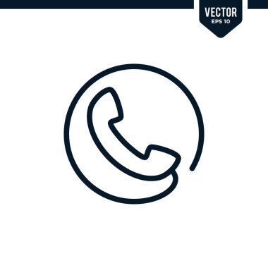 Taslak ya da satır sanatı biçiminde telefon simgesi koleksiyonu, düzenlenebilir vuruş vektörü