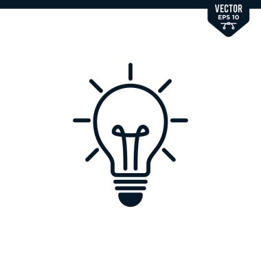 Kabartma biçiminde ampul simgesi koleksiyonu, katı renk vektörü