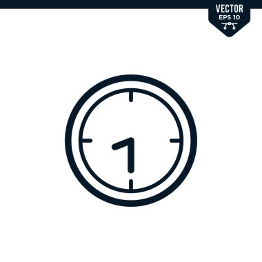 Çizilmiş ya da satır sanatı biçiminde saat simgesi koleksiyonu, düzenlenebilir vuruş vektörü