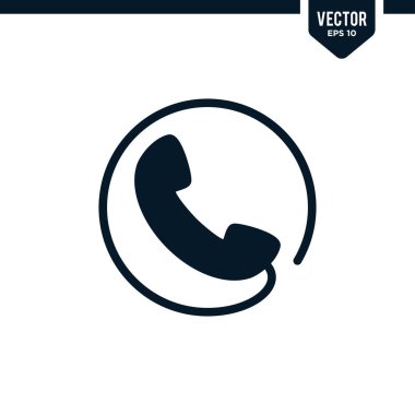 Telefon simgesi koleksiyonu kabartma biçimi, katı renk vektörü