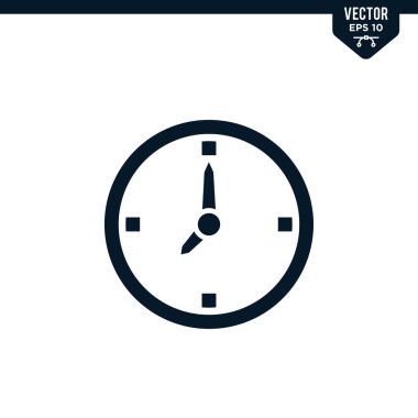 Kabartma biçiminde saat simgesi koleksiyonu, katı renk vektörü