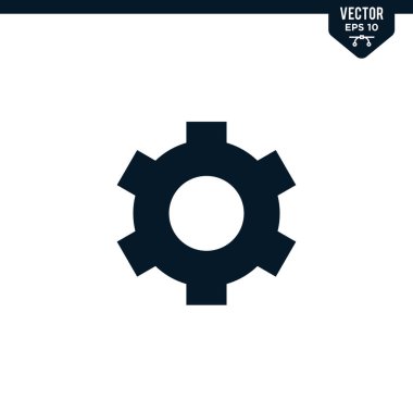 Cogwheel tasarımı simge koleksiyonunu kabartma biçimi, katı renk vektörü olarak ayarlamakla ilgilidir