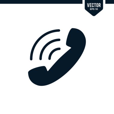 Telefon simgesi koleksiyonu kabartma biçimi, katı renk vektörü