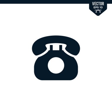 Glyph biçiminde klasik Telefon simgesi koleksiyonu, katı renk vektörü