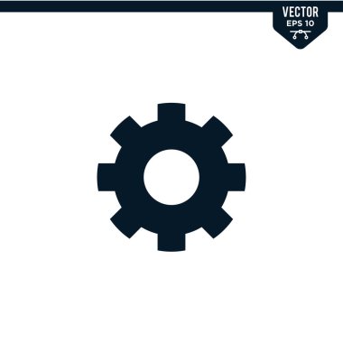 Cogwheel tasarımı simge koleksiyonunu kabartma biçimi, katı renk vektörü olarak ayarlamakla ilgilidir