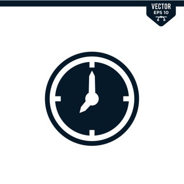 Kabartma biçiminde saat simgesi koleksiyonu, katı renk vektörü