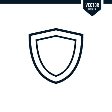 Çizilmiş ya da çizgi biçiminde kalkan simgesi koleksiyonu, düzenlenebilir vuruş vektörü