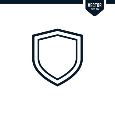 Çizilmiş ya da çizgi biçiminde kalkan simgesi koleksiyonu, düzenlenebilir vuruş vektörü