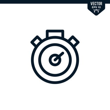 Çizilmiş ya da çizgi biçiminde kronometre simgesi koleksiyonu, düzenlenebilir vuruş vektörü