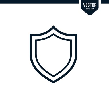 Çizilmiş ya da çizgi biçiminde kalkan simgesi koleksiyonu, düzenlenebilir vuruş vektörü