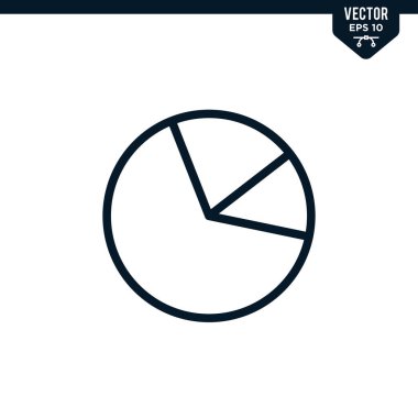 Çizilmiş ya da çizgi biçiminde pasta grafik simgesi koleksiyonu, düzenlenebilir vuruş vektörü