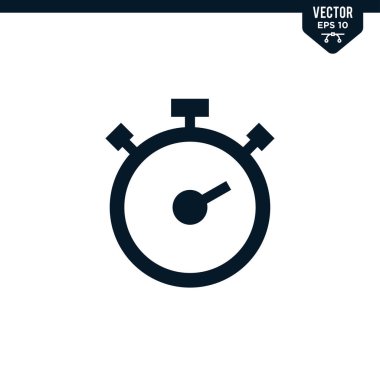 Kronometre simgesi koleksiyonu, katı renk vektörü