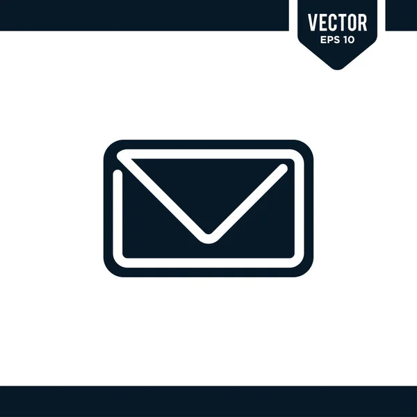 Collection Icônes Enveloppe Style Glyphe Plat — Image vectorielle