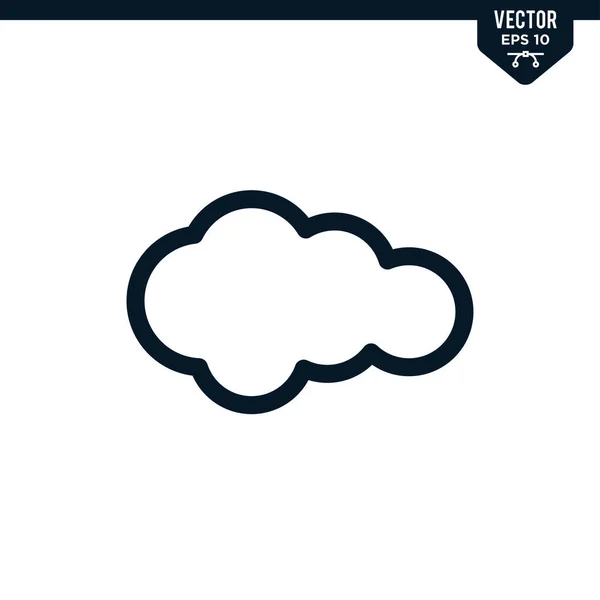 Cloud Icon Collection Outlined Line Art Style Editable Stroke Vector — Stock Vector