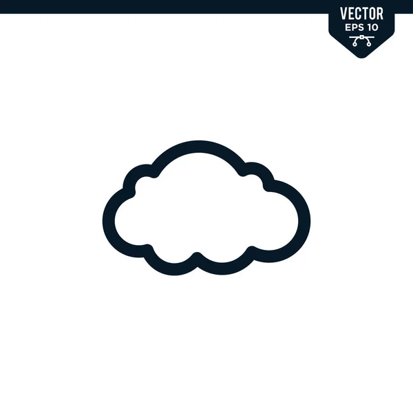 Cloud Icon Collection Outlined Line Art Style Editable Stroke Vector — Stock Vector