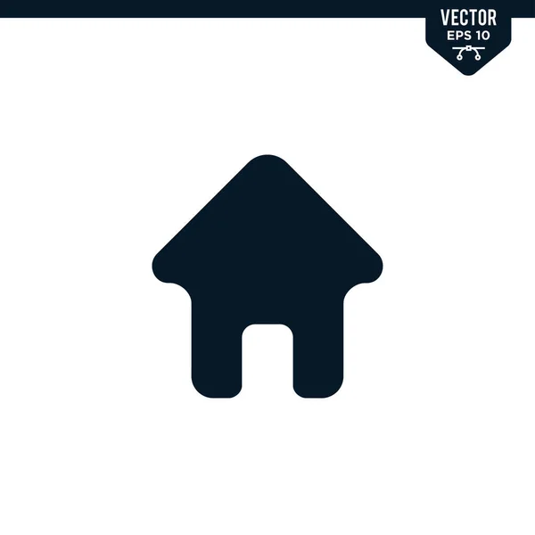 Home House Icon Collection Glyph Style Solid Color Vector — Stock Vector