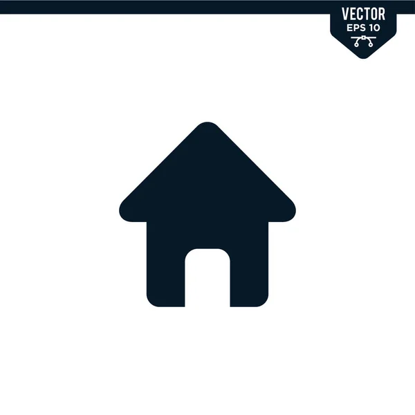 Collection Icônes Maison Maison Style Glyphe Vecteur Couleur Unie — Image vectorielle