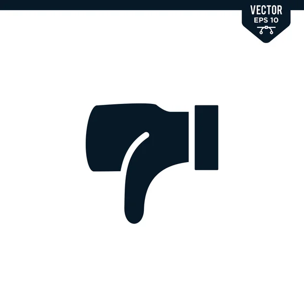 Thumb Icon Collection Glyph Style Vector Cor Sólida — Vetor de Stock