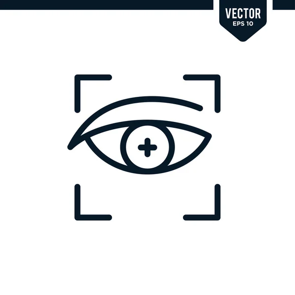Detecção Olhos Reconhecimento Olhos Relacionados Coleção Ícones Varredura Biométrica Estilo — Vetor de Stock