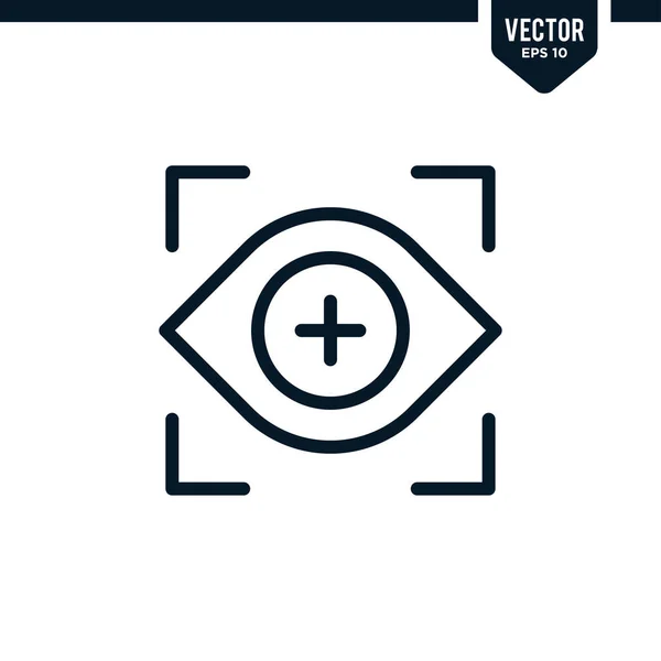 Augenerkennung Oder Augenerkennung Zusammenhang Mit Der Biometrischen Scan Iconsammlung Umriss — Stockvektor