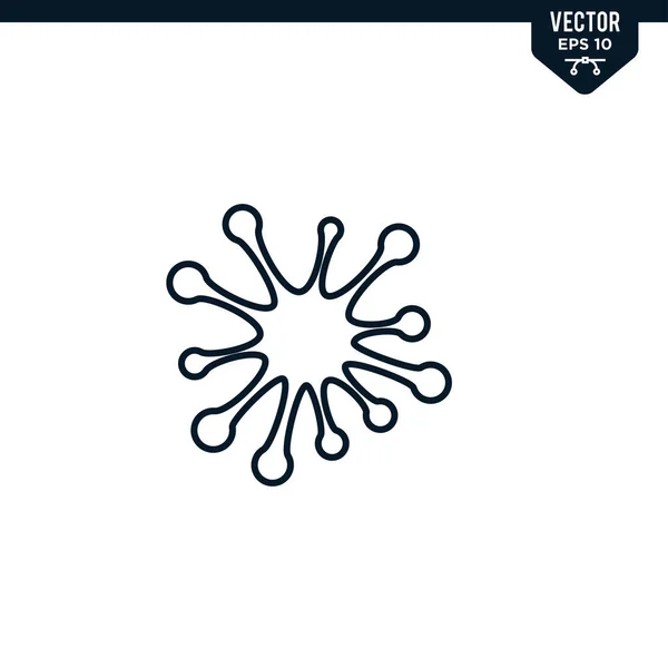 Çizilmiş Çizgi Biçiminde Mikrop Simgesi Koleksiyonu Düzenlenebilir Vuruş Vektörü — Stok Vektör