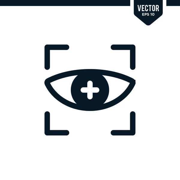 Detecção Olhos Reconhecimento Ocular Relacionado Coleção Ícones Varredura Biométrica Estilo — Vetor de Stock