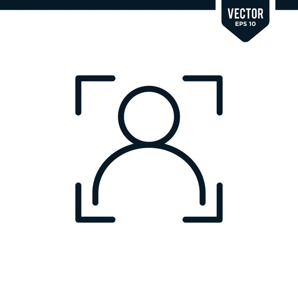 Reconnaissance Visage Collection Icônes Détection Visage Dans Style Contour Line — Image vectorielle