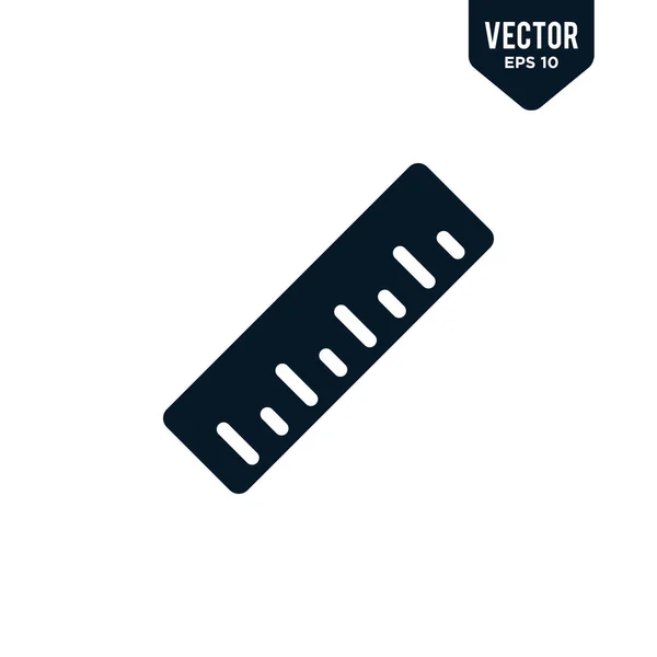 Projeto Ícone Régua Vector Glifo Sólido Eps — Vetor de Stock