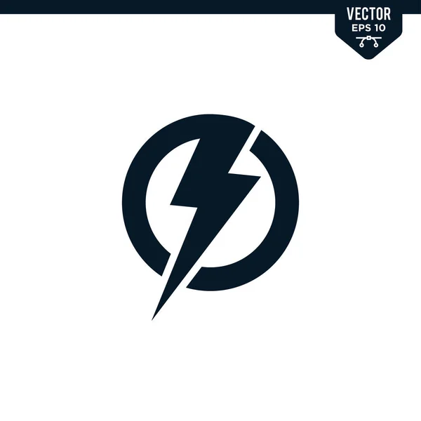 Lightning Icon Collection Glyphen Stil Einfarbiger Vektor — Stockvektor