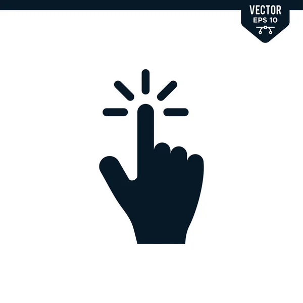 Сенсорний Палець Або Екранна Колекція Значків Жестів Стилі Гліфів Вектор — стоковий вектор
