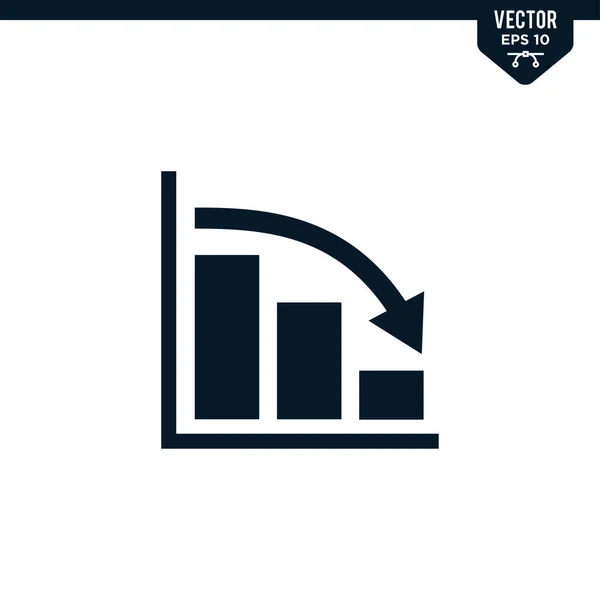Táblázat Lefelé Nyíl Ikon Gyűjtemény Gliff Stílusban Szilárd Színű Vektor — Stock Vector