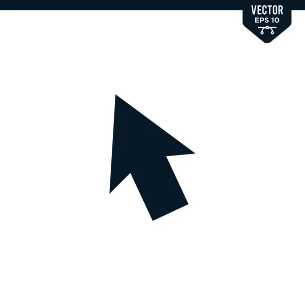 Pointer Arrow Ikon Samling Glyf Stil Färg Vektor — Stock vektor