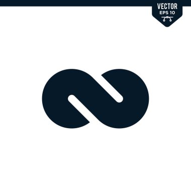 Kabartma biçiminde sonsuzluk simgesi koleksiyonu, katı renk vektörü