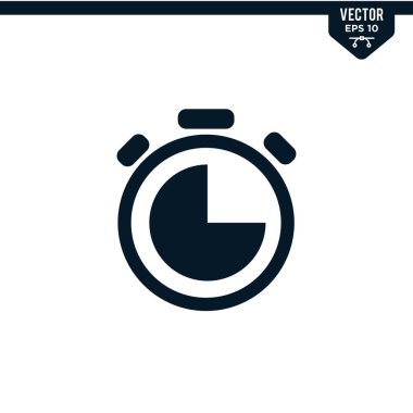 Kronometre simgesi koleksiyonu, katı renk vektörü