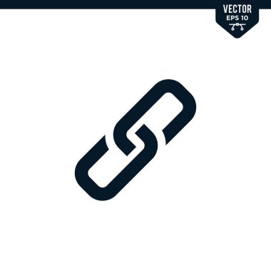 Kabartma biçiminde bağlantı simgesi koleksiyonu, katı renk vektörü