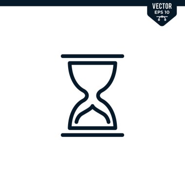 Çizilmiş ya da çizgi biçiminde kum saati simgesi koleksiyonu, düzenlenebilir vuruş vektörü