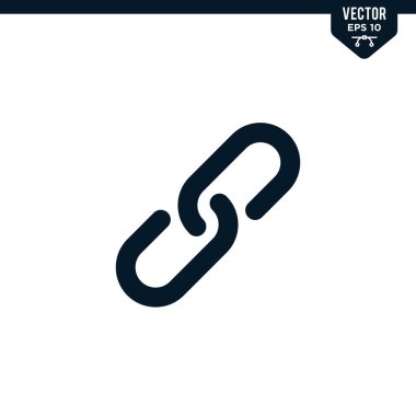 Kabartma biçiminde bağlantı simgesi koleksiyonu, katı renk vektörü