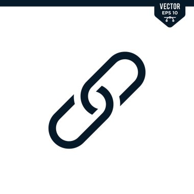 Kabartma biçiminde bağlantı simgesi koleksiyonu, katı renk vektörü