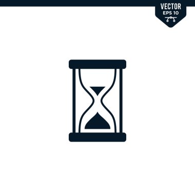 Kum saati simgesi koleksiyonu kabartma biçimi, katı renk vektörü