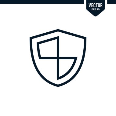 Çizilmiş ya da çizgi biçiminde kalkan simgesi koleksiyonu, düzenlenebilir vuruş vektörü