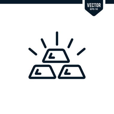 Ana hatları çizilmiş ya da çizgi biçiminde altın simge koleksiyonu, düzenlenebilir vuruş vektörü